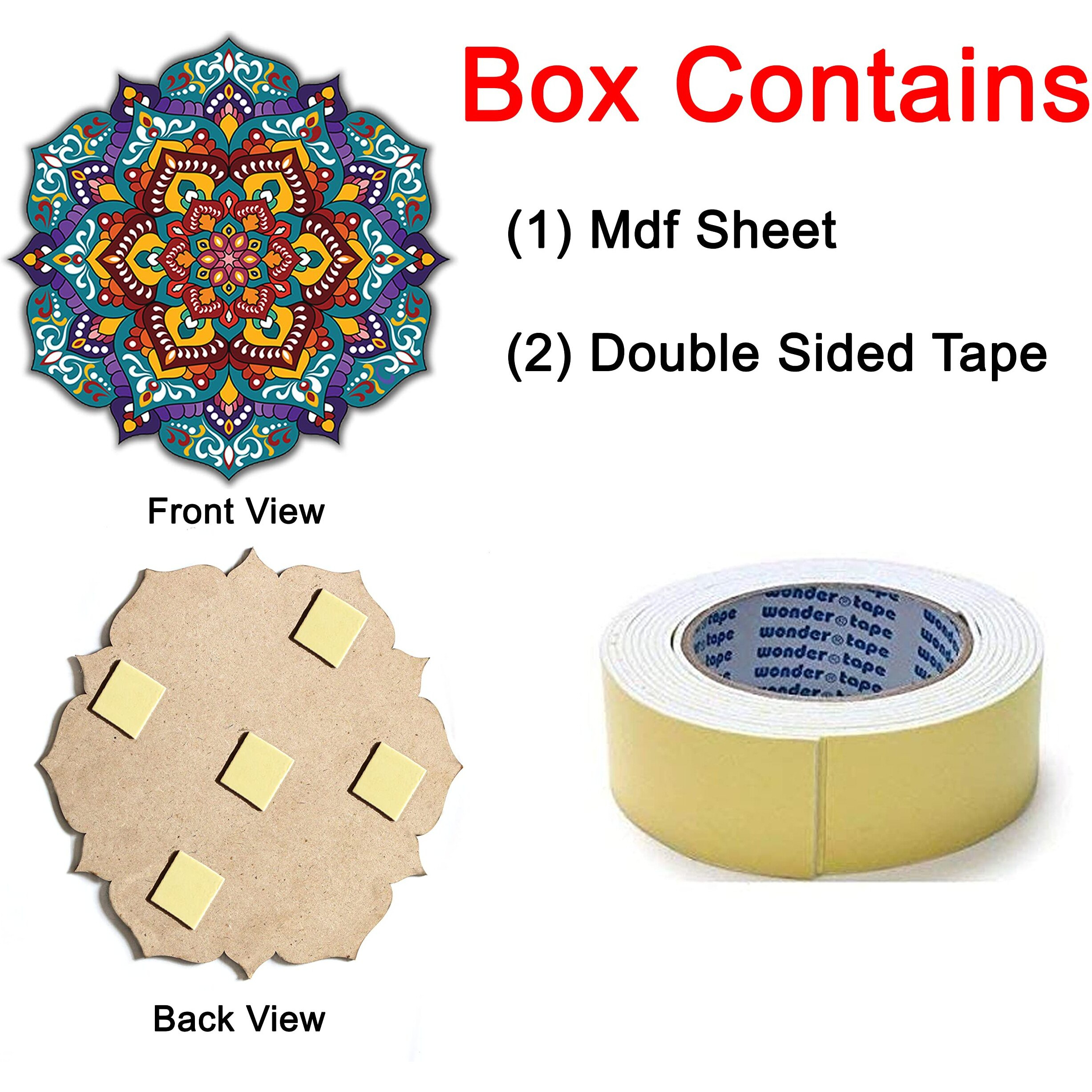 Vah- Kya Bat Hai  Multicolour Wall Art For Living Room, 3D Mandala Wall Decor