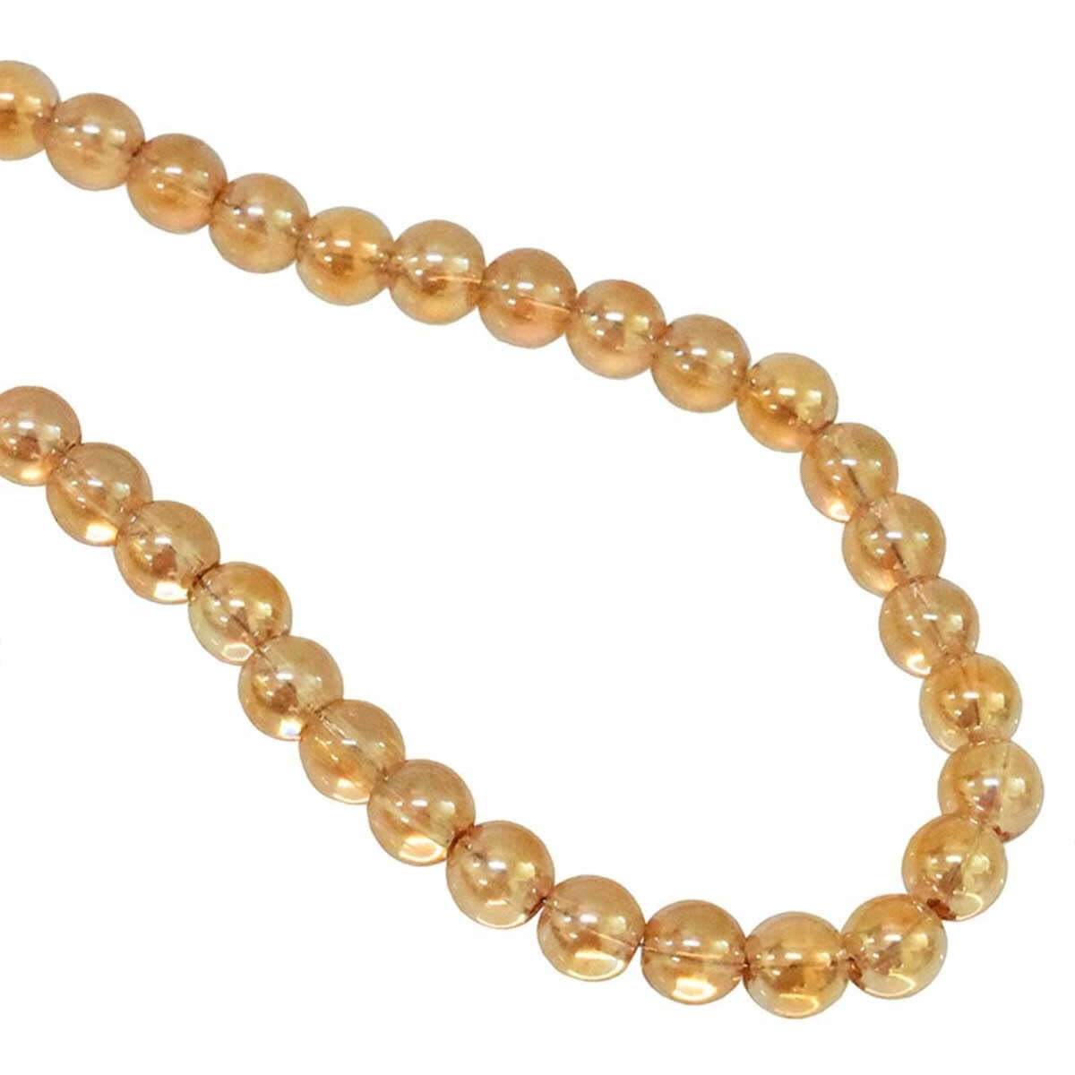 Embroiderymaterial 4Mm Glass Pearl Beads/Moti For Jewellery Making, Bracelet Making & Earring (Honey Gold, 3 Strings, 200 Pieces/String, Total 600 Pearls)