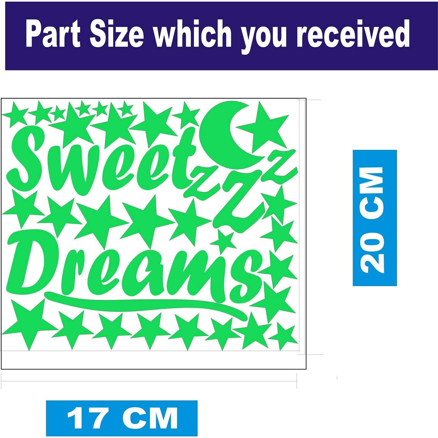 Dreamkraft Good Night Glow In The Dark Wall Stickers Radium Sticker For Wall Decor, Living Room, Kid's Room Decor (Green)