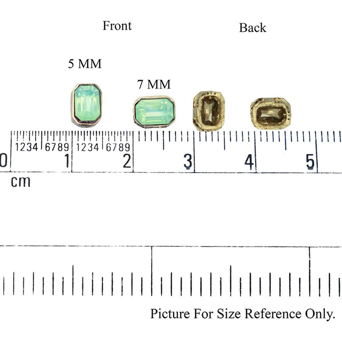 Embroiderymaterial Flatback Sew On Kundan Beads/Rhinestone/Gem Stone For Craft, Embroidery, Jewellery Making, Dresses, Embellishments, Bracelet Making (5X7Mm, Rectangle Shape, Mint Color, 50 Pieces)