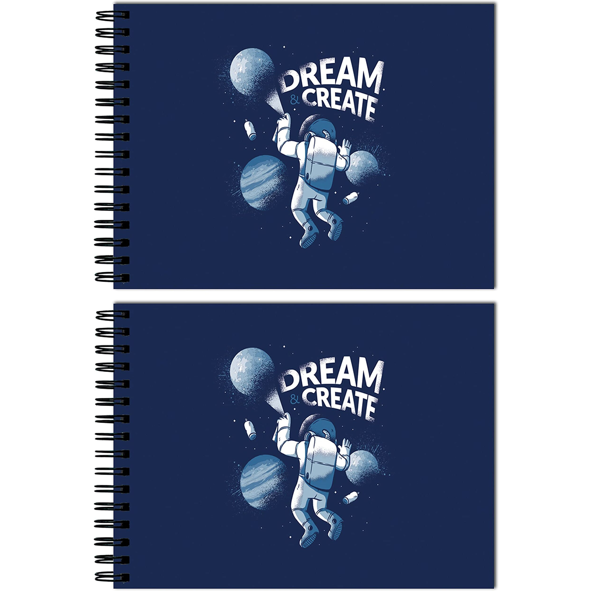 Tinywalk Z Black Sheet Black Pages Drawing Pad Landscape Sketch Book Combo Thick Sheets (A4 Size,50 Sheets/100 Pages,215 Gsm Pack Of 2)