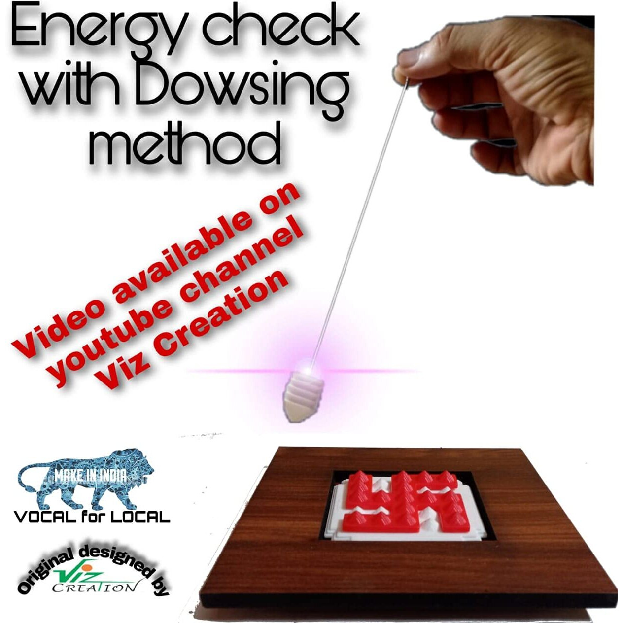 Viz Creation Plastic Swastik With Red & White Pyramid Entrance Door And Positive Energy Generate And Pyramid Vastu Expert Recommended Energized Product. (Size 5 Inch X 5 Inch)