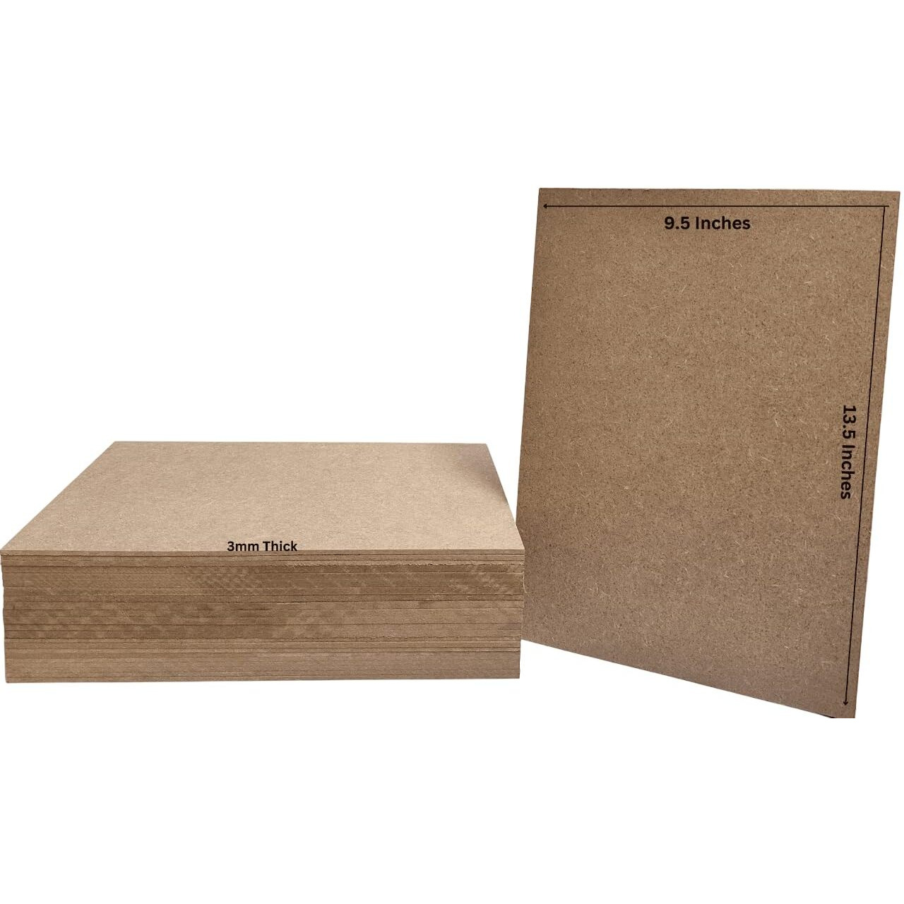 Art & Craft Brown Mdf Board (Pack Of 5 Pcs), 3Mm Thickness, Size - A4, 9.5 Inches X 13.5 Inches, For Diy Art & Crafts Activities