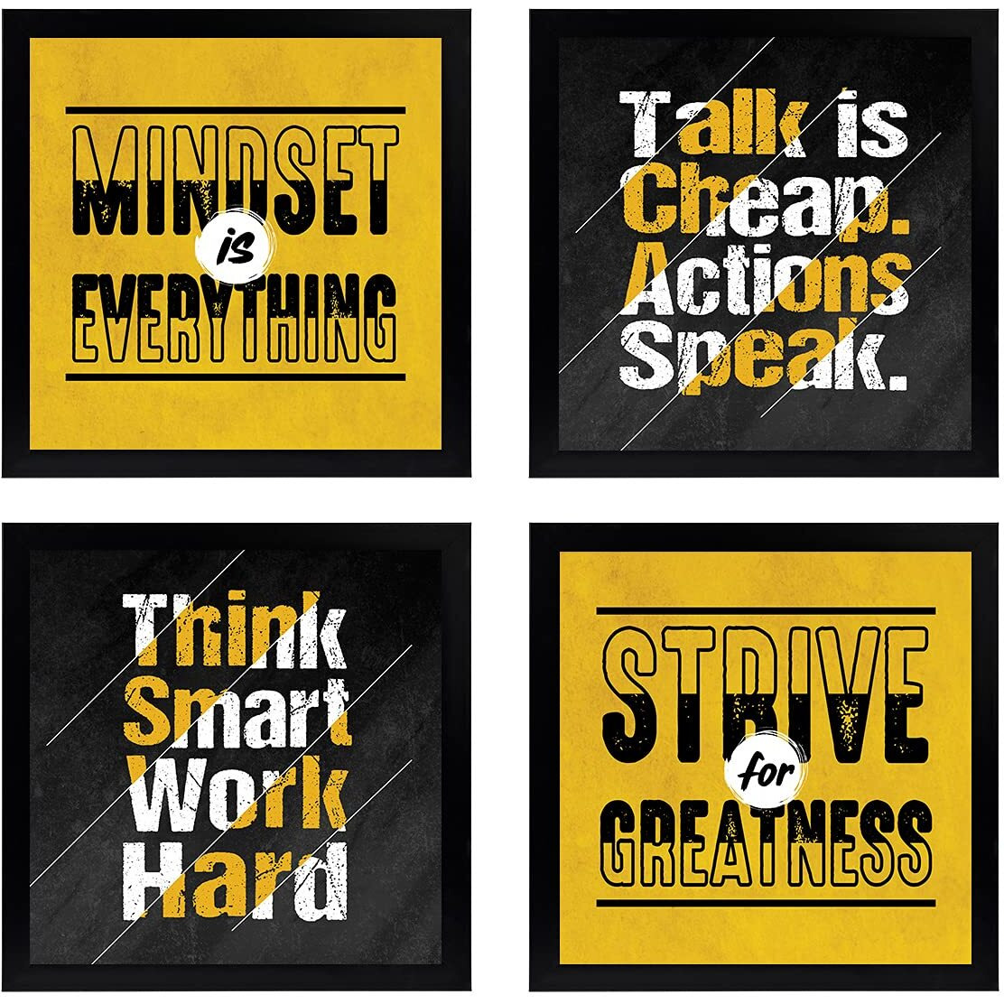 Chaka Chaundh - Suitable Motivational Quotes Frames  Framed Posters - Quotes Frames For Office Wall, Home Decor- Quotes Wall Frames - Posters With Frame - (9 X 9 Inches) - Engineered Wood