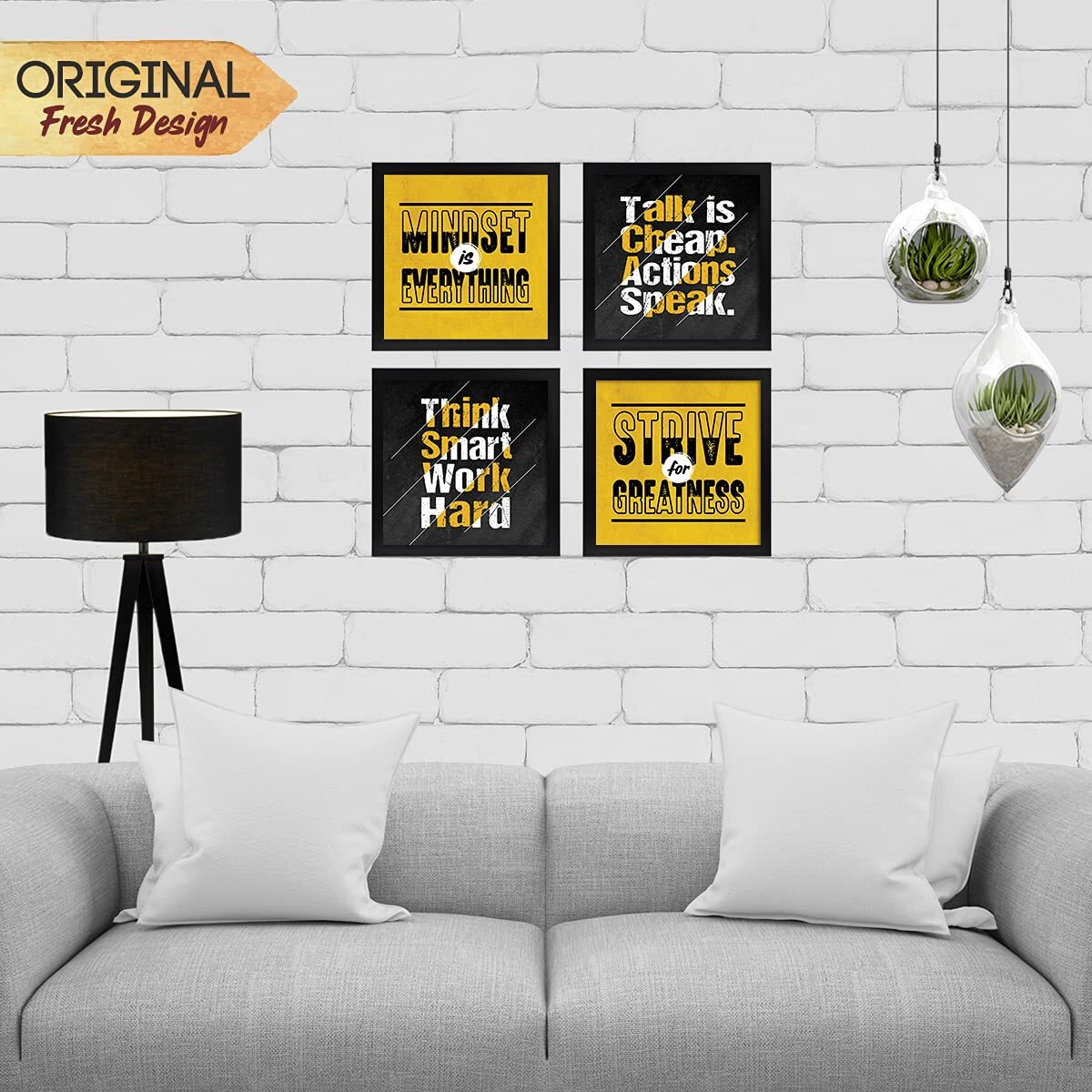 Chaka Chaundh - Suitable Motivational Quotes Frames  Framed Posters - Quotes Frames For Office Wall, Home Decor- Quotes Wall Frames - Posters With Frame - (9 X 9 Inches) - Engineered Wood