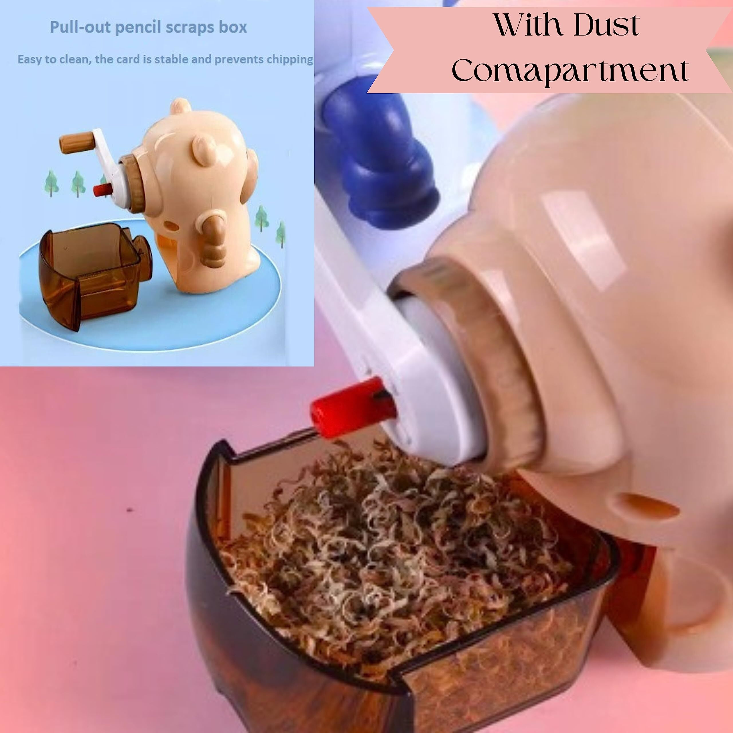 Adichai Bear Pencil Sharpeners, Table Sharpener, Manual Sharpener For School, Office, Stationery Gift For Kids, Return Gift For Kids (Light Brown)
