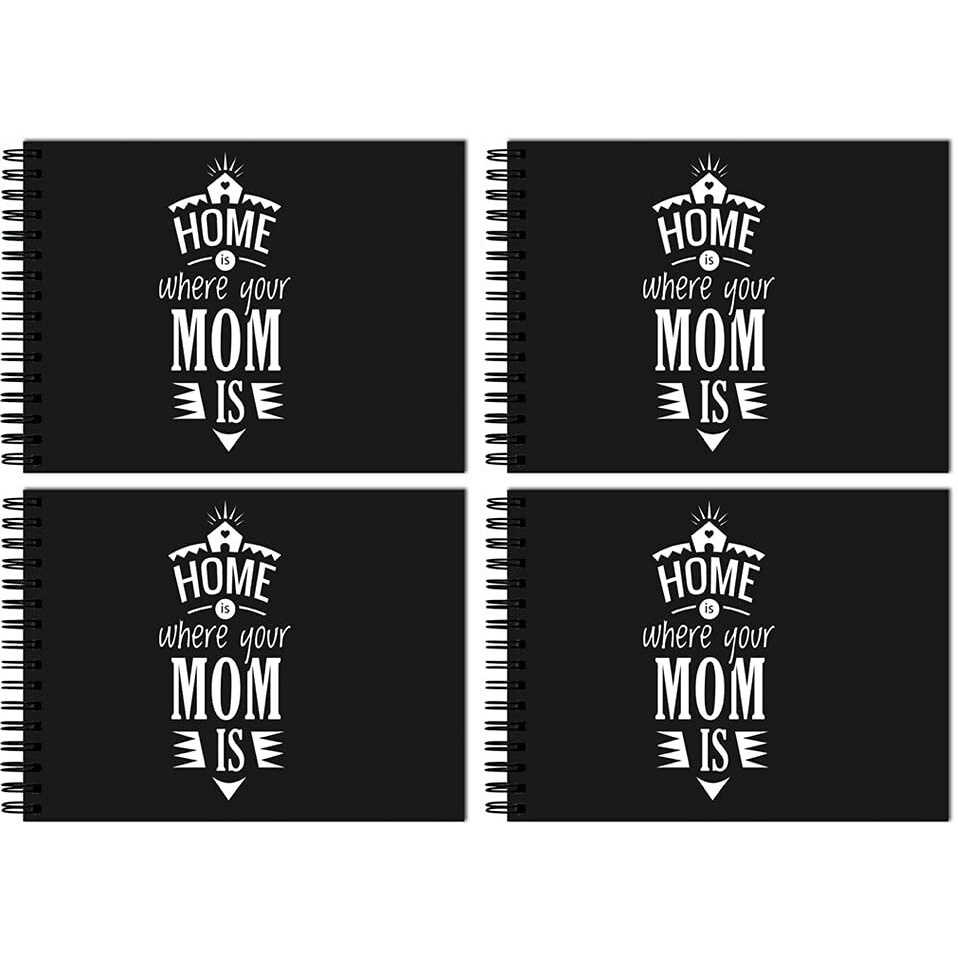 Tinywalk L Black Sheet Black Pages Drawing Pad Landscape Sketch Book 150 Gsm Thick Sheets (A4 Size,50 Sheets/100 Pages,215 Gsm Pack Of 4)