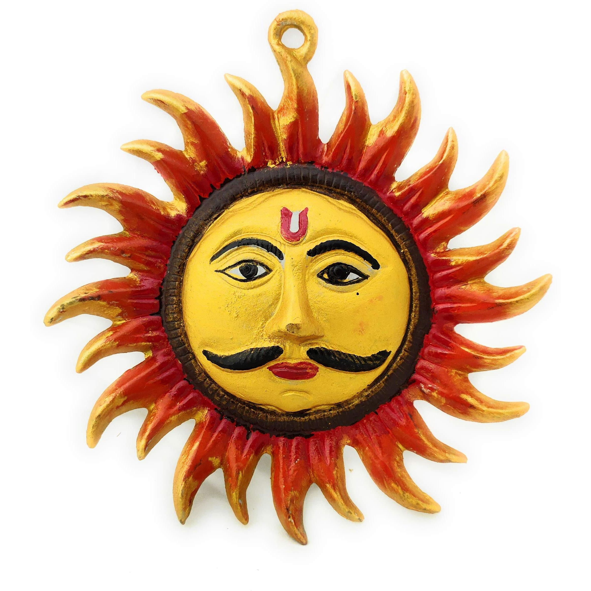 Dreamkraft Metal Sun Main Door Wall Hanging (18X18 Cm, Multicolor)