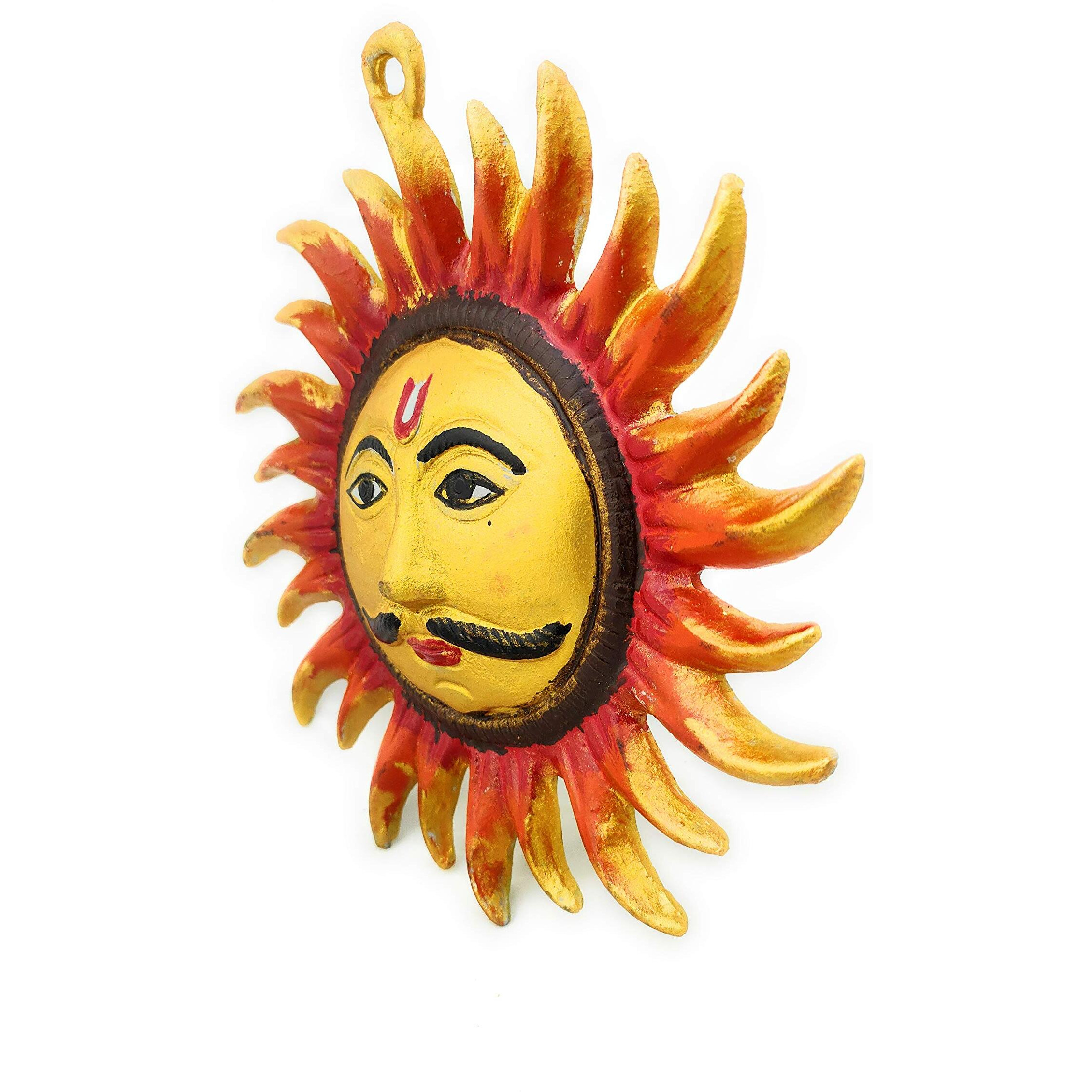 Dreamkraft Metal Sun Main Door Wall Hanging (18X18 Cm, Multicolor)