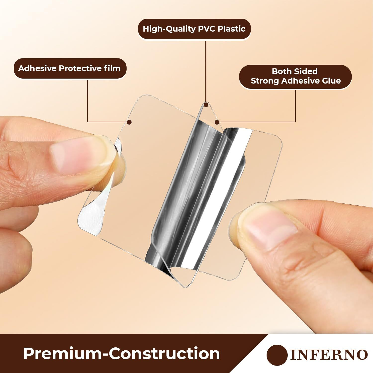 Inferno 10 Pieces Double Sided Adhesive Tape Heavy Duty For Home & Kitchen Stickers (Size - 6Cm X 6Cm Each)