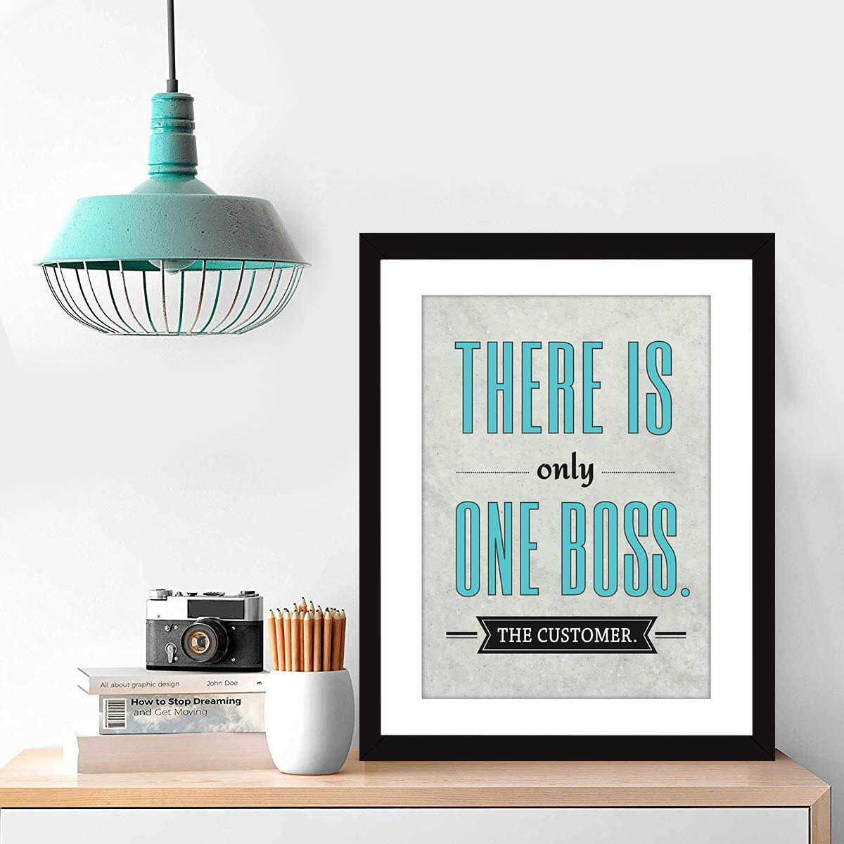 Chaka Chaundh Composite Wood Material Office Motivational Quotes Frames Posters - (34 X 27 X 4 Cm)