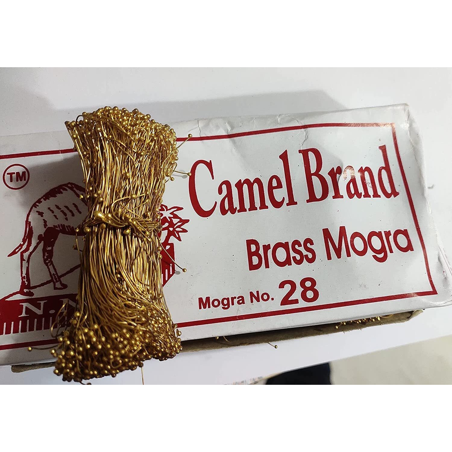 Omx 100 Grams Brass Head Pins For Beading - Double Sided Ball Head Pin Wires For Jewellery Making, Also Known As Mongra Wire (Wire Guage 30 (0.34Mm))