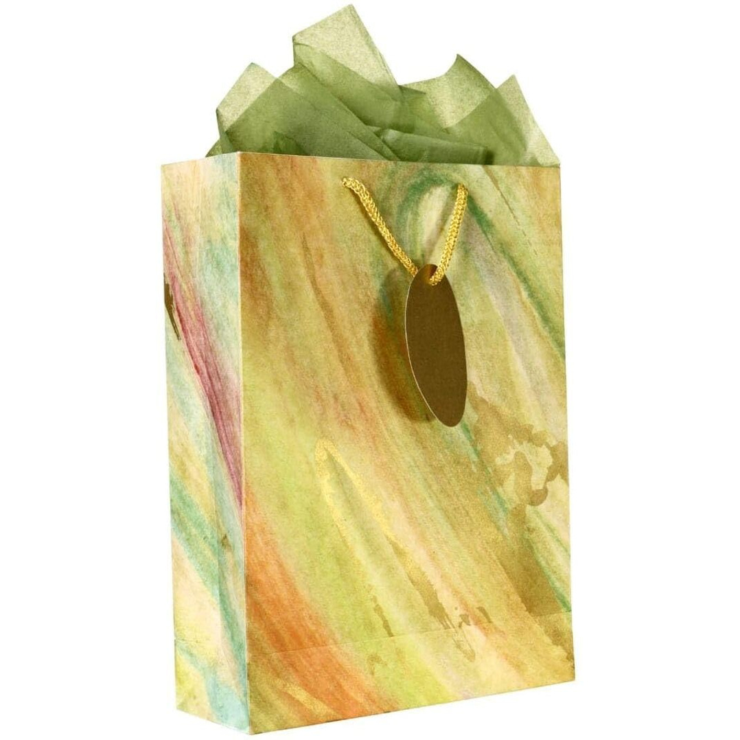 Kidsywinsy Pack Of 5 Waves Gift Bag (Medium,8.65 * 3 * 12 Inches) With Tissue & Thank You Card-Paper Gift Bags | Return Gift Bags For Pooja, Baby Shower, Festive Gifting, Birthday, Wedding