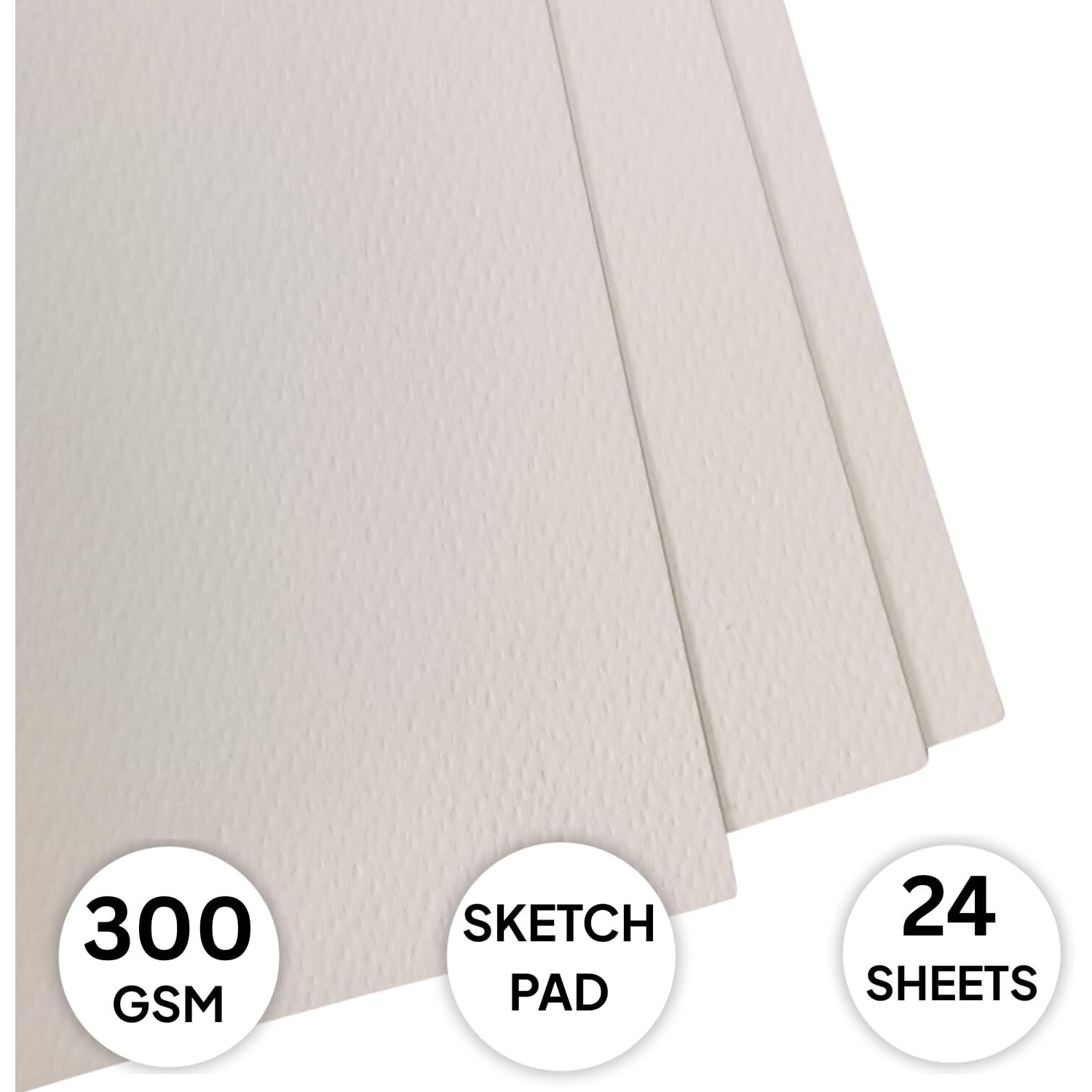 Zen Sangam Express Your Mind A4 Gouache Glued Sketch Paper Pad 300 Gsm Cold Pressed Rough Grain Surface Gouache Book (21X29.7Cm) - 24 Sheets