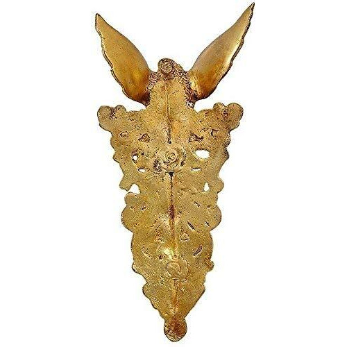 Artvarko Antique Brass Big Parrot Wall Hanging Bell Chain Welcome Home Decoration For Mandir Ganti For Temple Pooja Height 10 Inches
