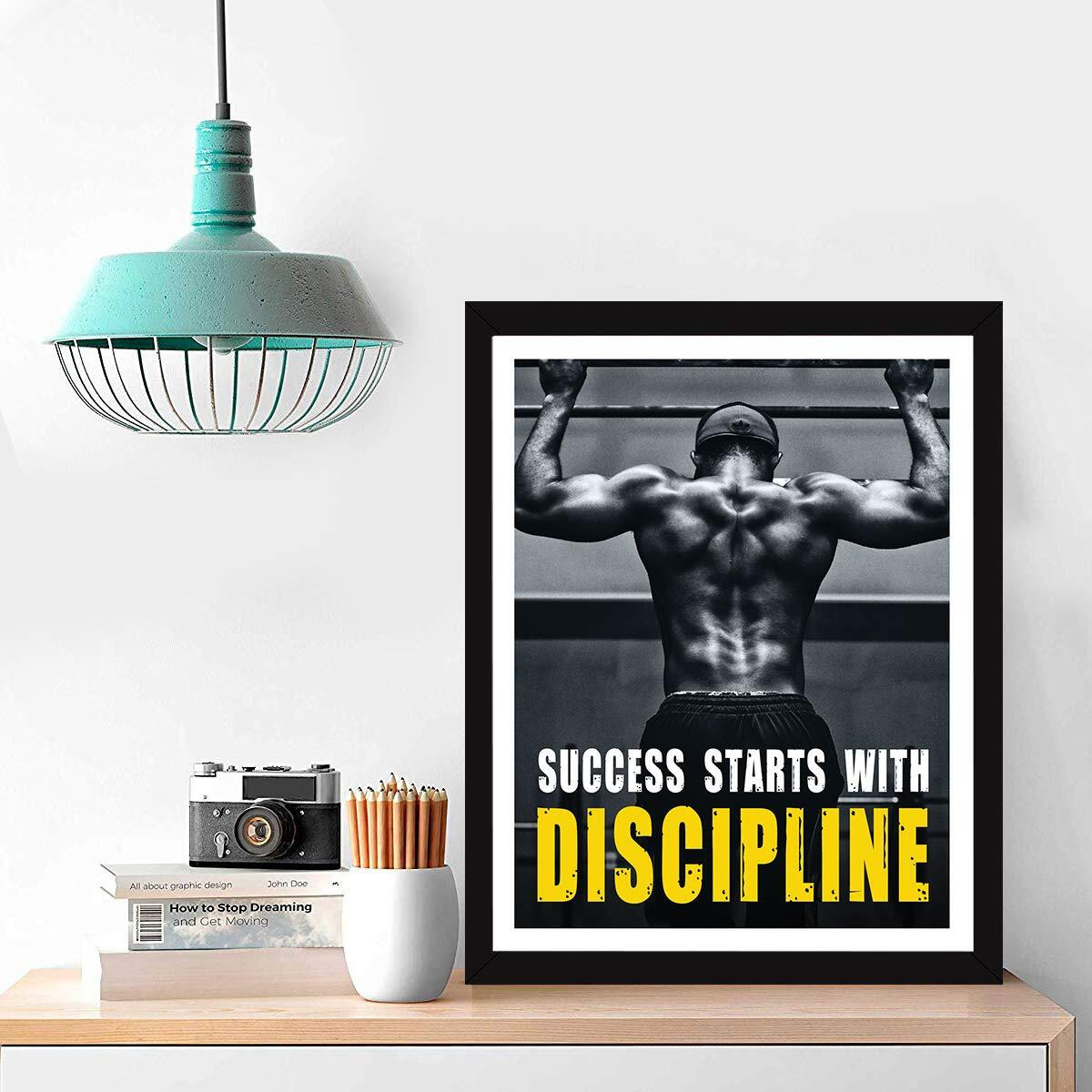 Chaka Chaundh - Gym Posters - Gym Framed Poster - Gym Posters With Frame - Motivational Framed Quotes For Gym - Gym Wall Frames - (14 X 11 Inches)