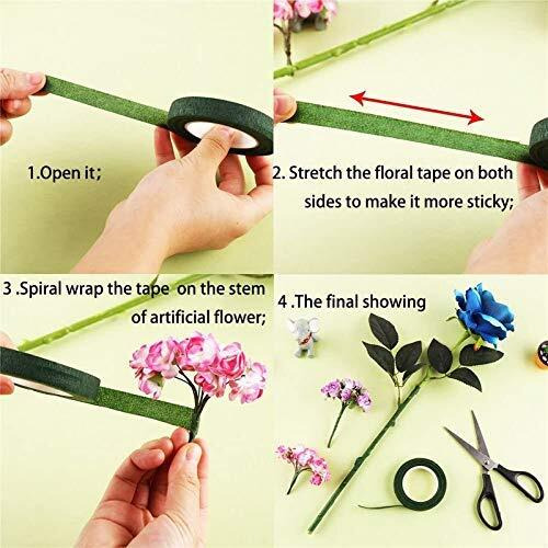 Prokart Premium Flower Making Green Floral Tape 12Mm (Green, Pack Of 6 Rolls)