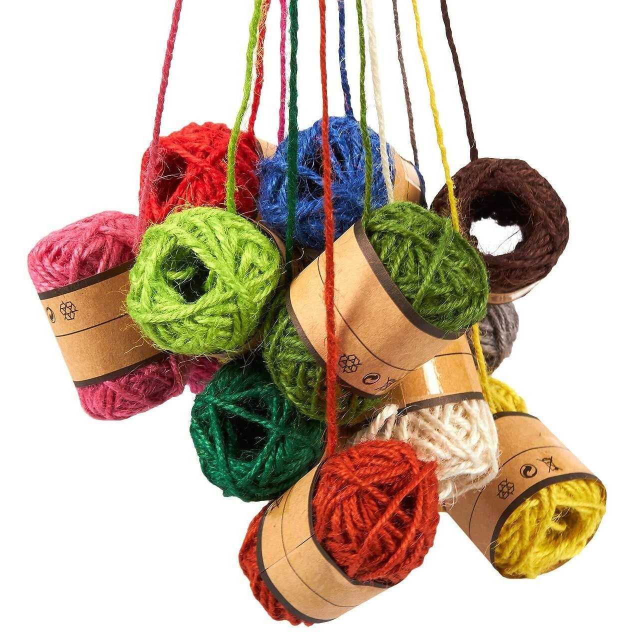 Satyam Kraft 24 Pcs Natural Colorful Jute Twine Jute Ribbon For Decoration For Craft Gift Wrapping String Arts Crafts Gift Christmas Packing Materials String For Gardening Applications