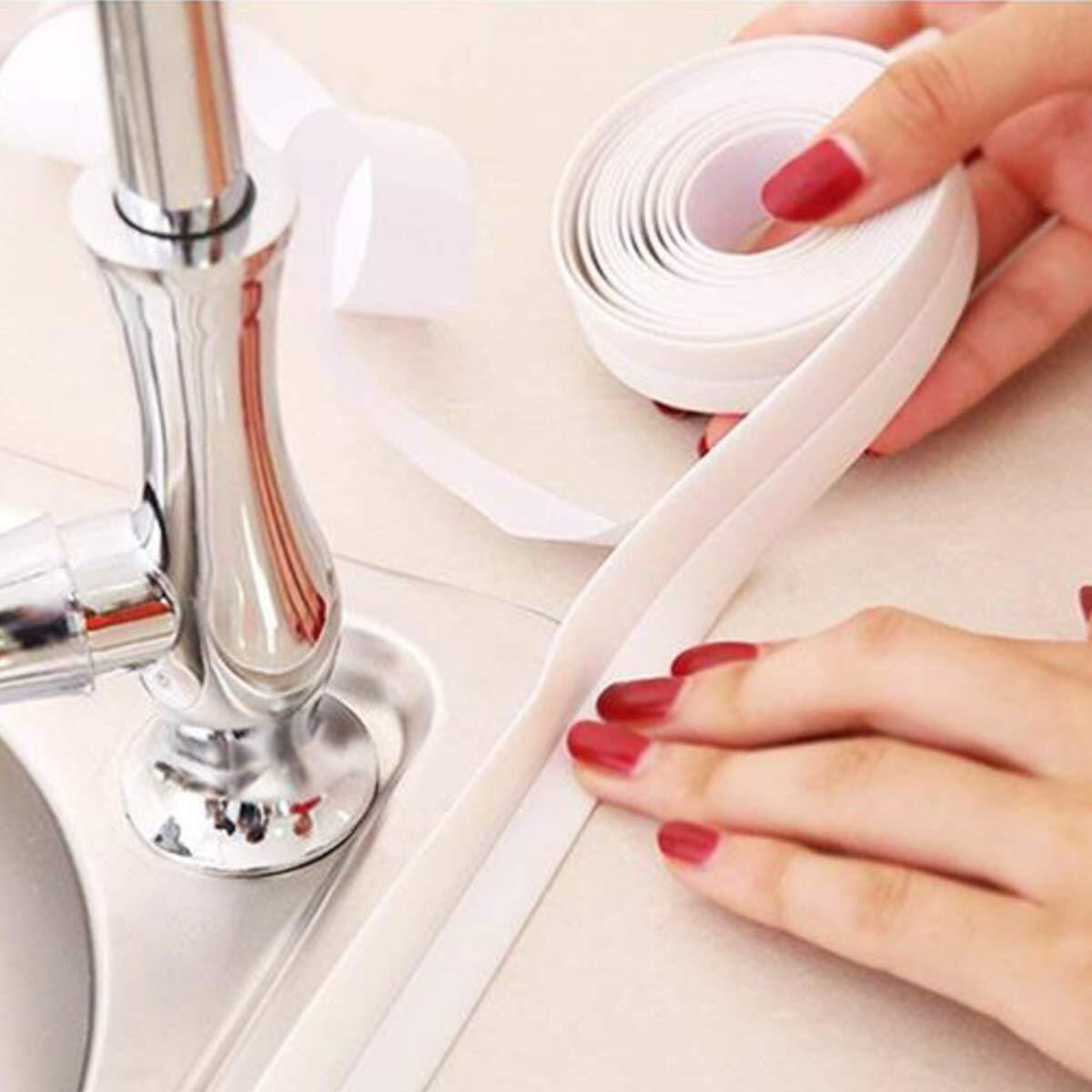 Mockery 1Pcs Pvc Waterproof Self-Adhesive Bathroom Sealing Caulk Tape, Joint Sealing Tape For Kitchen, Sink, Wall Corner, Toilet, Bathtub, Wall Sealing Protector, 22Mm*3.2M, Brown