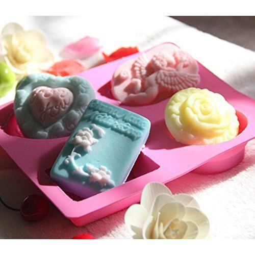 Styleys Silicone Soap Moulds For Soap Making, Loaf, Muffins, Cheesecakes (Angel Rose Shape)