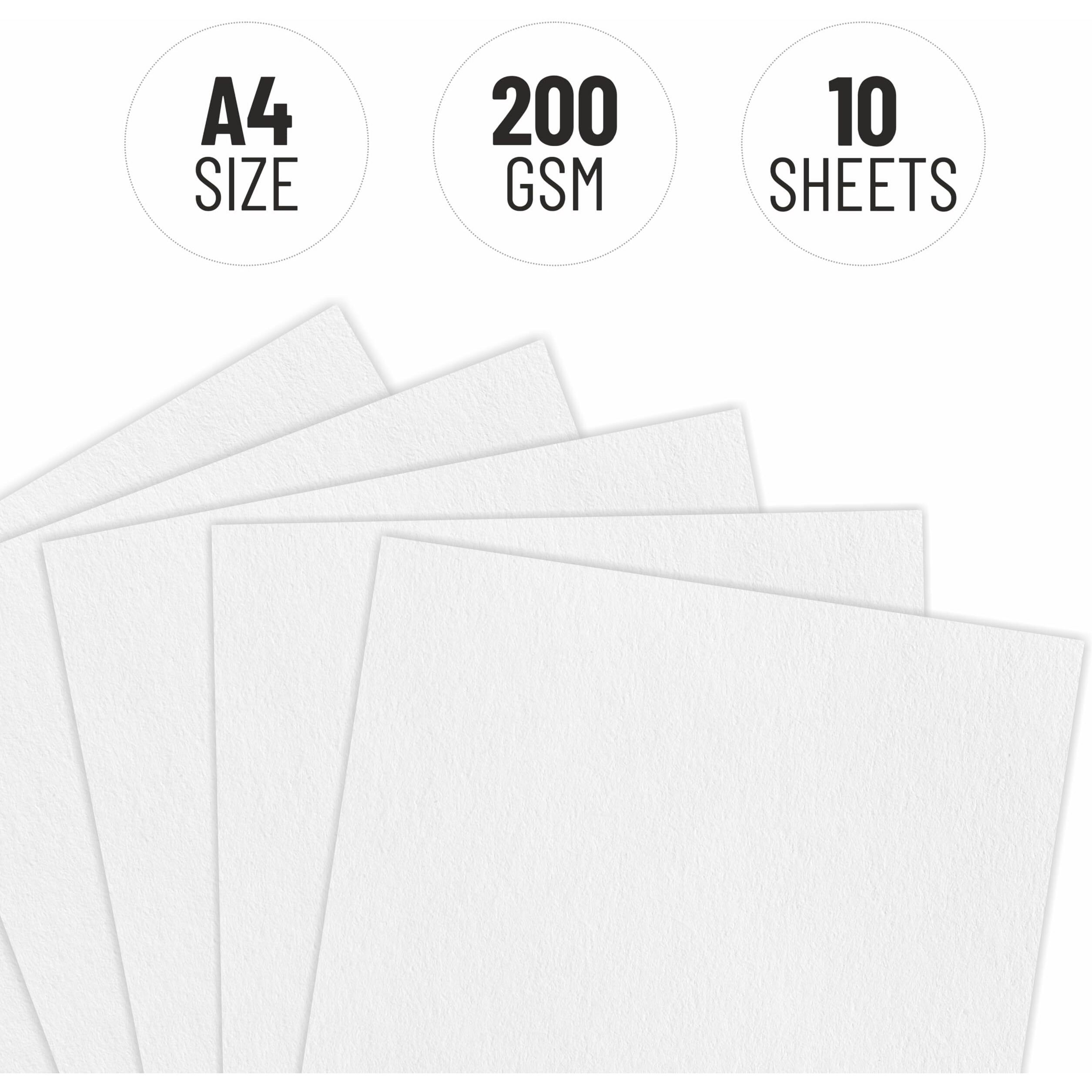 Anupam Watercolor Paper A4 200 Gsm - Cold-Pressed, Acid-Free, Both Side Usable Water Colour Papers For Watercolour, Acrylic, Gouache, Ink & Mixed Media, 10 Sheets (Pack Of 2)