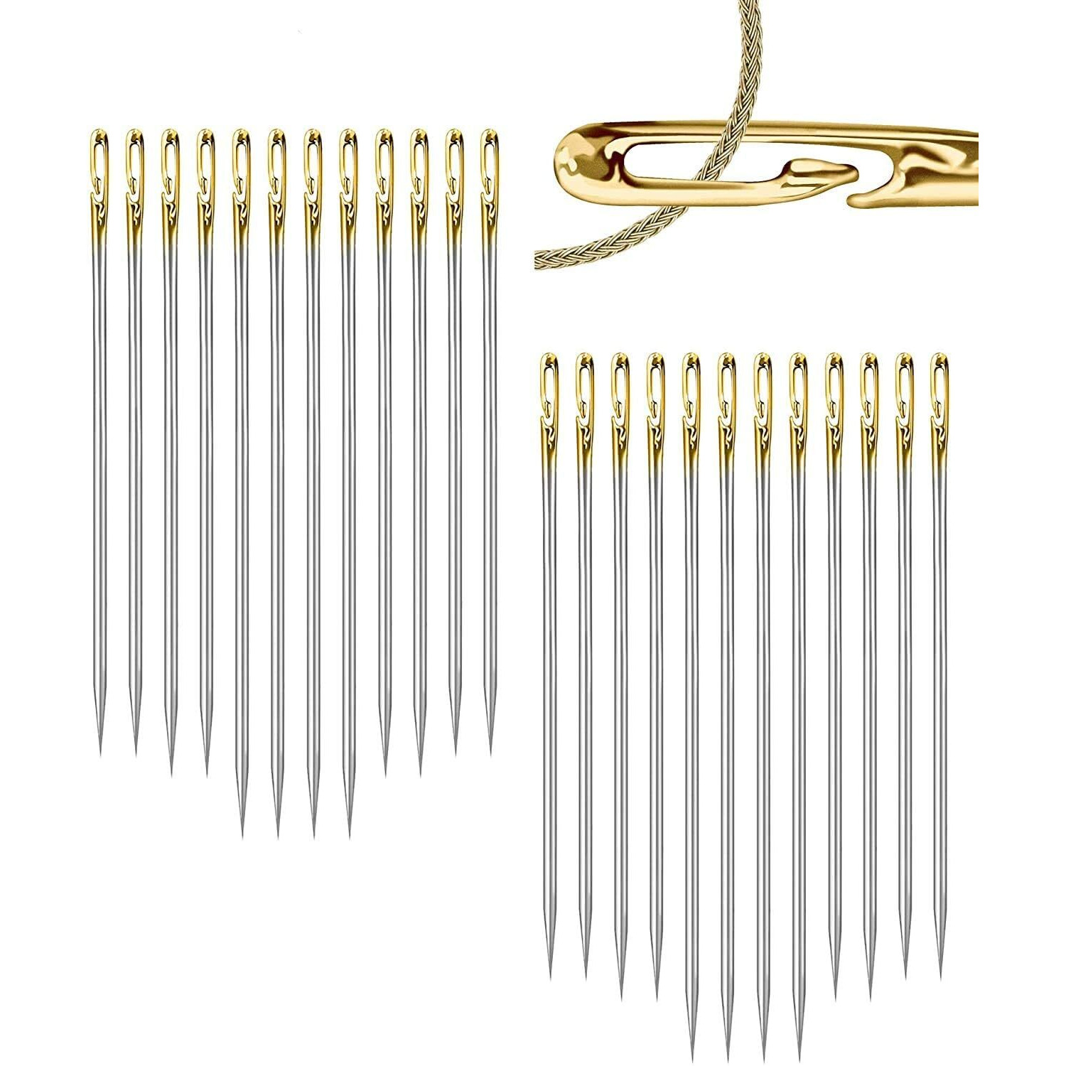 Sahaya Self Threading Needles 24 Pcs (3 Different Sizes Needles Set)