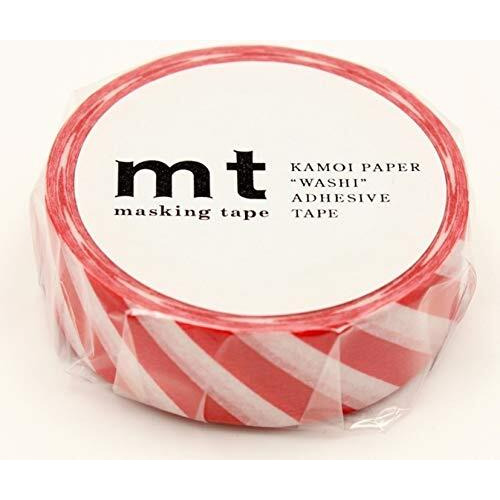 Mt Washi Masking Tape Stripe, 15 Mm X 10 Mtrs Shade - Red, (Pack Of 1)