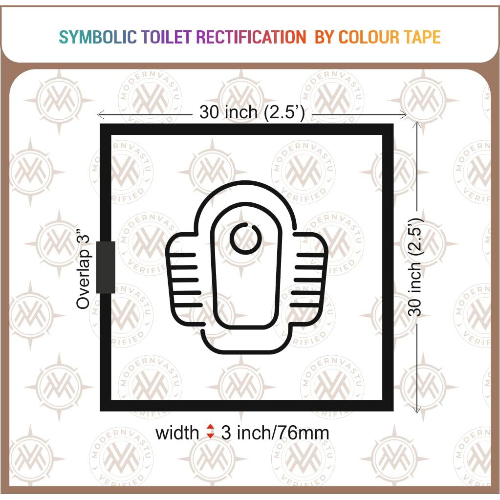 Mv Vastu Remedies Colour Tape | Size 3&quotInch/76Mm, 20 Meter (Main Entrance & Toilet Correction)  Pack Of 1 (Black)
