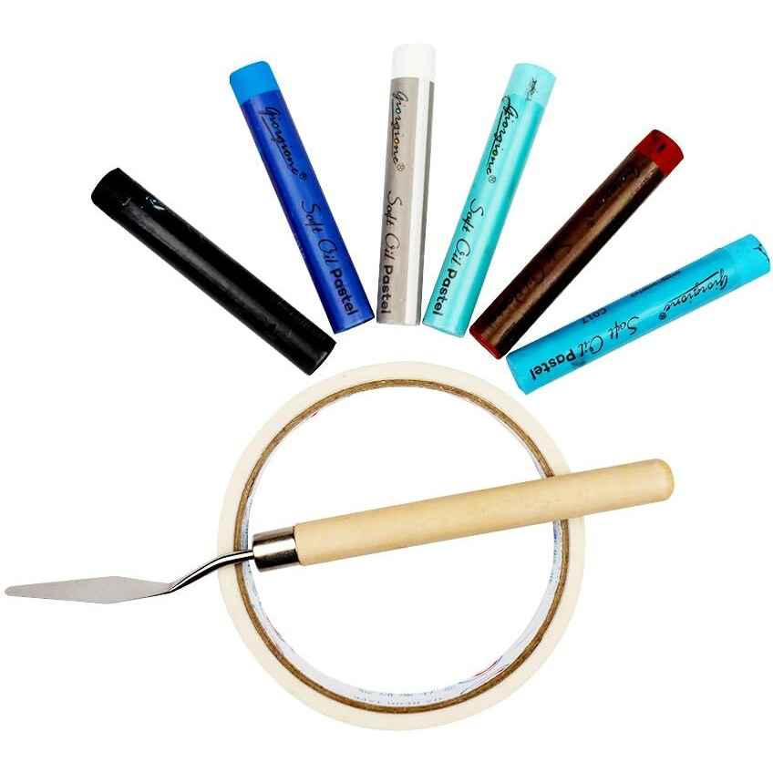 Professional Metal Compass With Attached Mechanical Pencil And Plastic Ruler Set (Soft Oil Pastel)