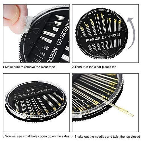 Prokart Assorted Hand Stitching Sewing Needles 25 Pieces In 1 Set Steel Needles For Embroidery Mending Craft Cloth Stitching | Standard | Made In India