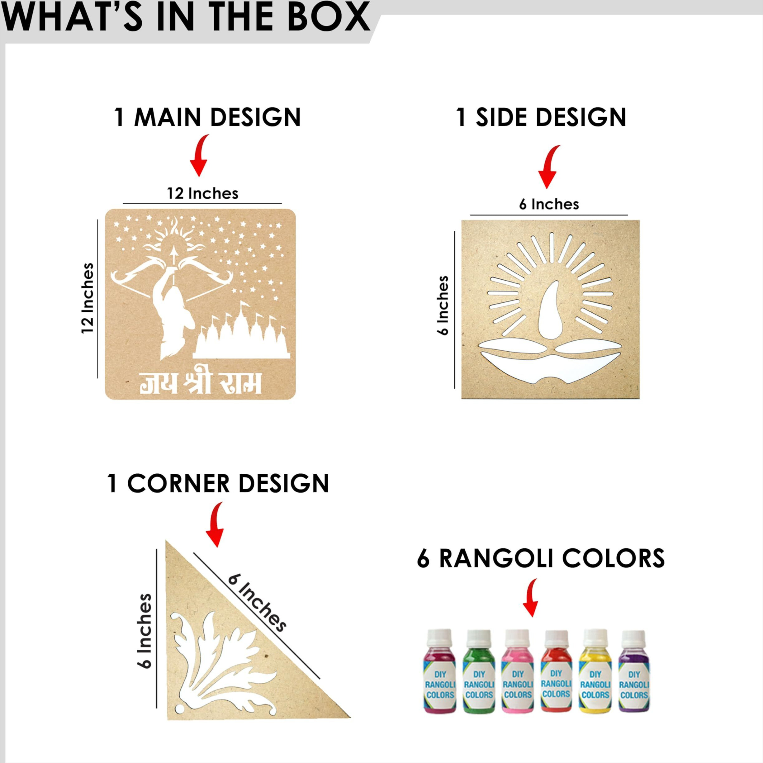 Solobolo Lord Rama Decorative Stencils For Welcoming Lord Rama To Ayodhya | Festive Rangoli Stencils | Model No 61Ws0566