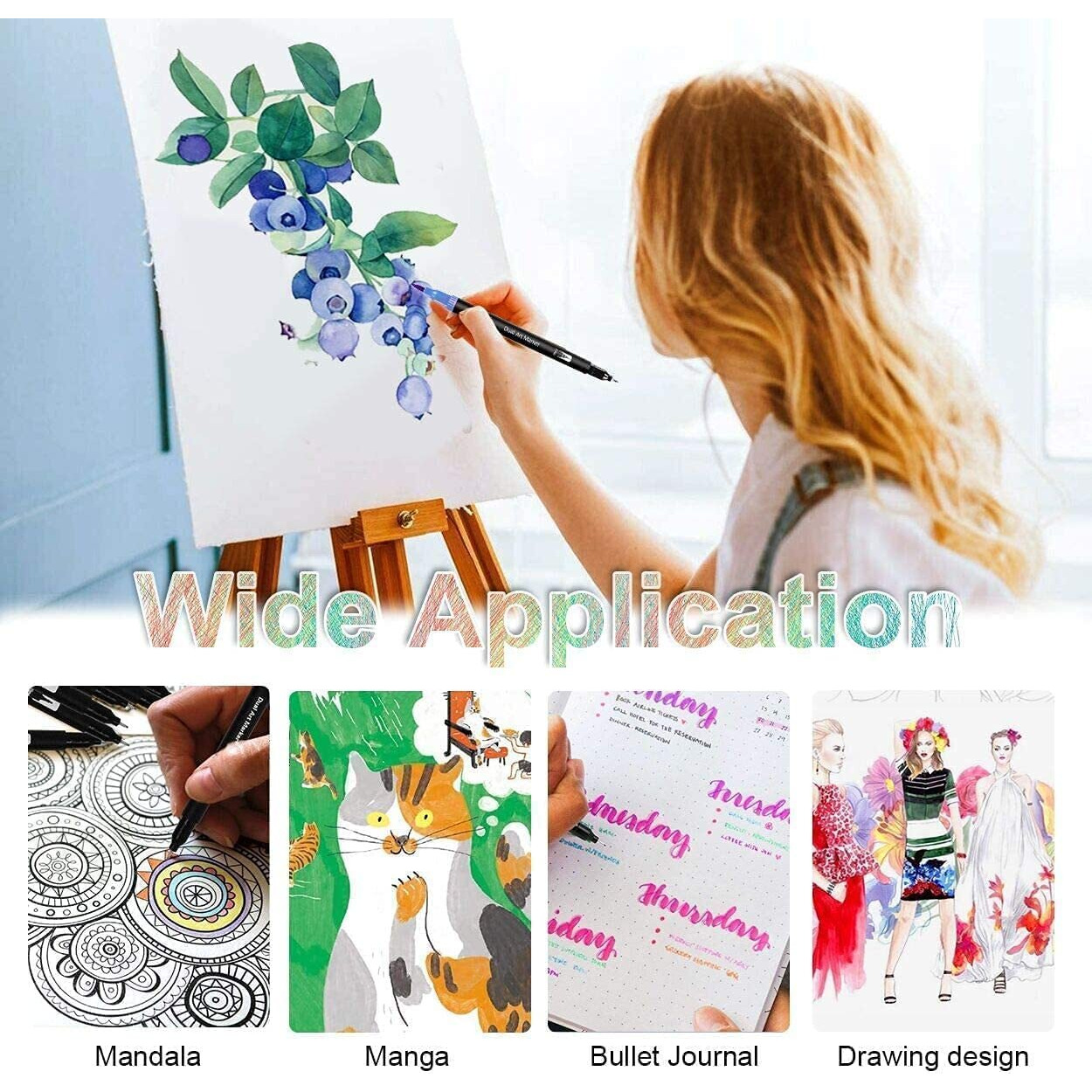 Fidrox Premium 24 Set Sketch Pen Set Drawing Pen Dual Tip Brush Pens Markers For Drawing Brush Pens 24 Shades Art Markers Set Fineliner Color Pens Water Based Marker For Calligraphy Drawing Sketching