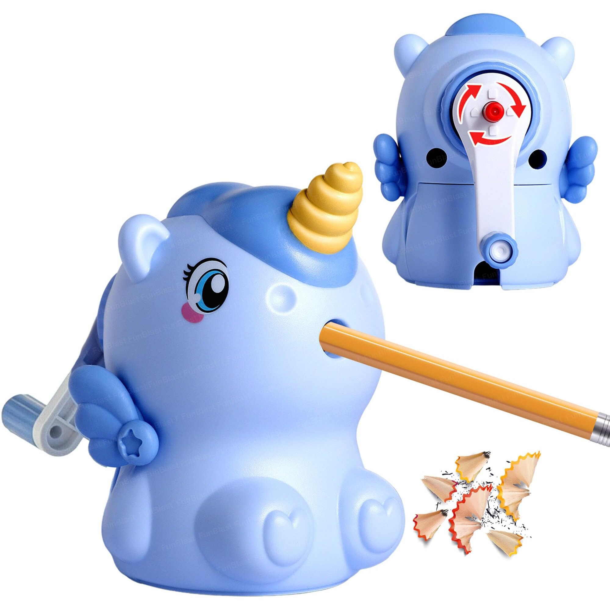 Funblast Sharpener For Kids  Unicorn Pencil Sharpener, Table Sharpener Machine, Manual Sharpeners, Birthday Return Gift, Sharpeners For School And Office (Blue)