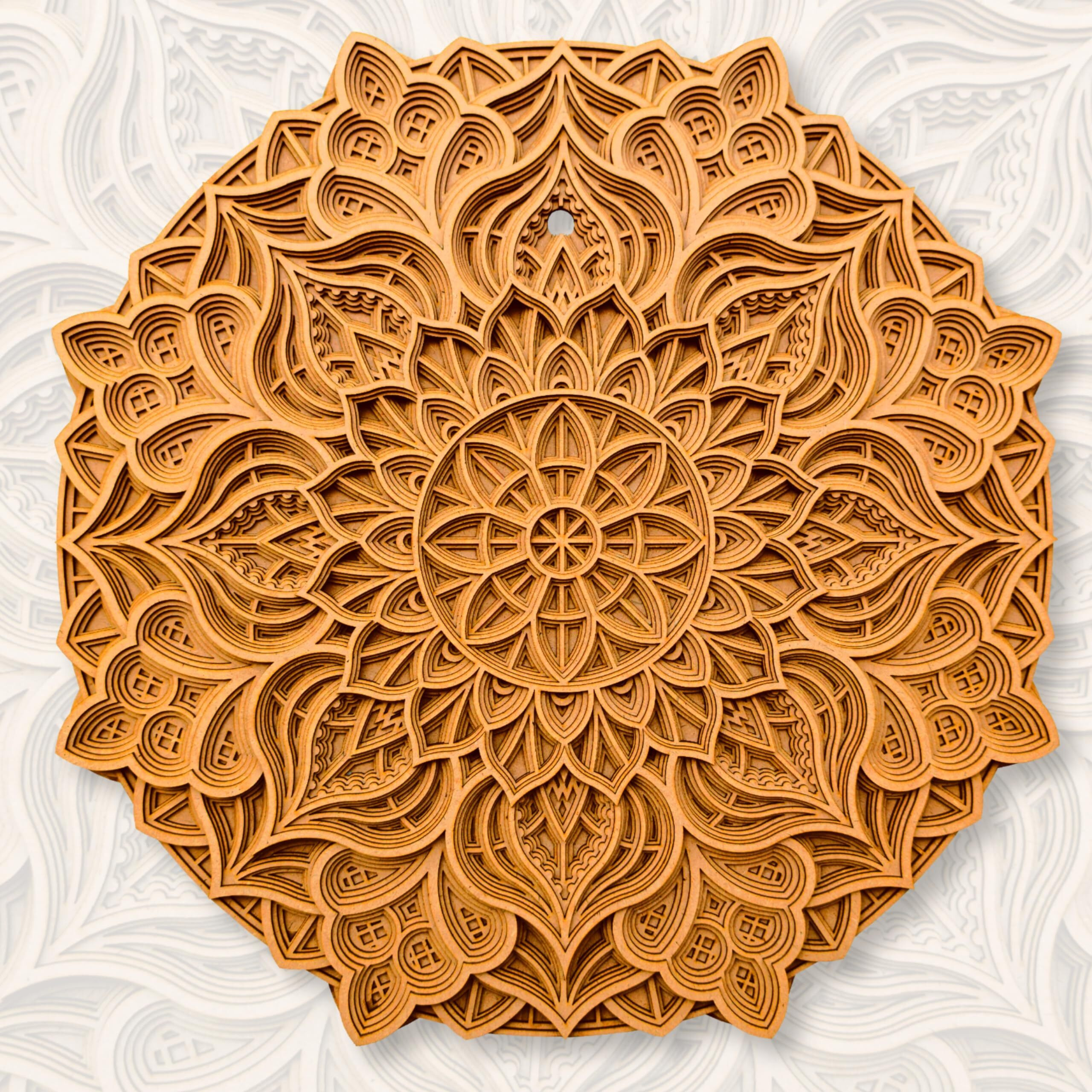 Gloridec Wooden Multilayered 3D Decorative Mandala Wall Decor | Decorative Round Mandla Wall Art For Living Room Wall Hanging Home Decor | Rm07 (18" X 18" Inch)