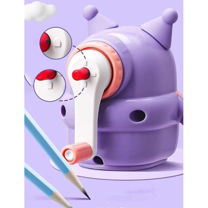 Fictious Cute Cartoon Shaped Manual Color Pencils/Pencil Sharpener For Toddler, Table Sharpener Machine School Stationery Gift For Kids (Pack Of 1, Multi Color)
