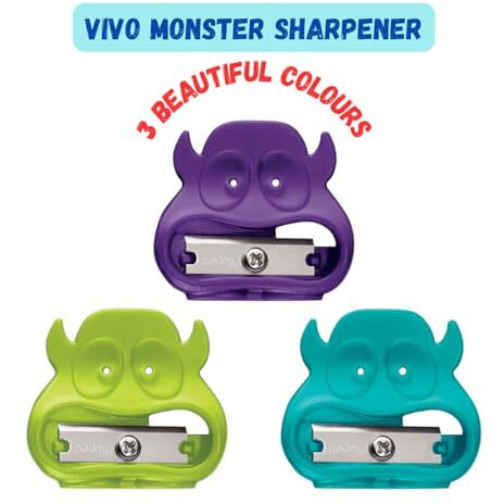 Maped Vivo Monster 1H Sharpener-Pack Of 65|Compact & Long Lasting|Smooth Sharpening|Cartoon Collective Sharpening Tool|Fancy & Cute Designs For Kids|Useful For School, Office & Gifting Purpose