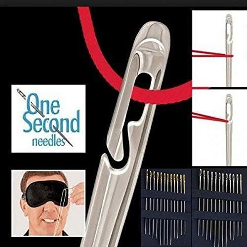 Moira Self Threading Needles Pack Of 12 (Silver, 3 Different Sizes Needles Set)