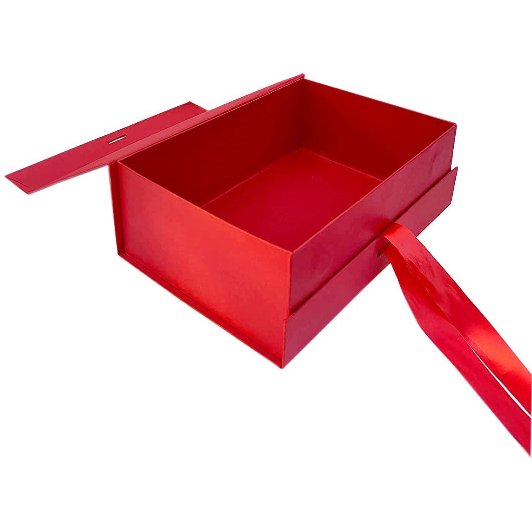 Acl Creations Cardboard Gift Box For Wedding Packaging, Birthday Hamper, Diwali Hampers, Corporate Gifting (Hamper Box With Magnet & Ribin | Red Color)