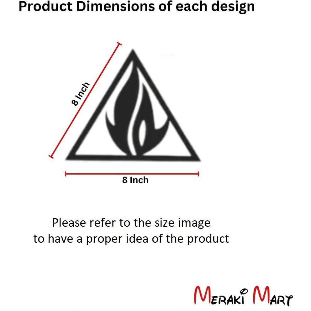 Device Of Mm 4 Elements Air, Fire, Earth, Water, Wall Art Hanging Black Designed Wood Decor Sculptures Black Wall Art Decoration Contemporary Home- 12 Inch
