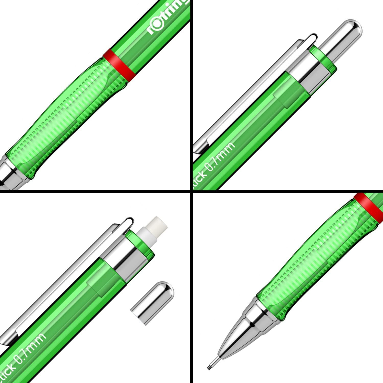 Rotring Visuclick 0.7Mm Mechanical Pencil 2B Lead Blue Orange Green Pink 3 Pieces Each Pack Of 12
