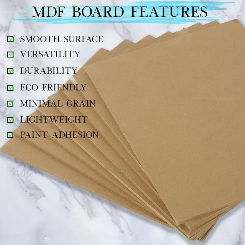 Eduway A2 18X24 Inch Mdf Board Wood Sheet For Mandala , Lippan, Resin Art & Craft, 4Mm Thick, Pack Of 2 - Premium Cardboard Material For Artists, Art And Craft Students - Hard Cutout In Small And Large Sizes (45X60 Cms)
