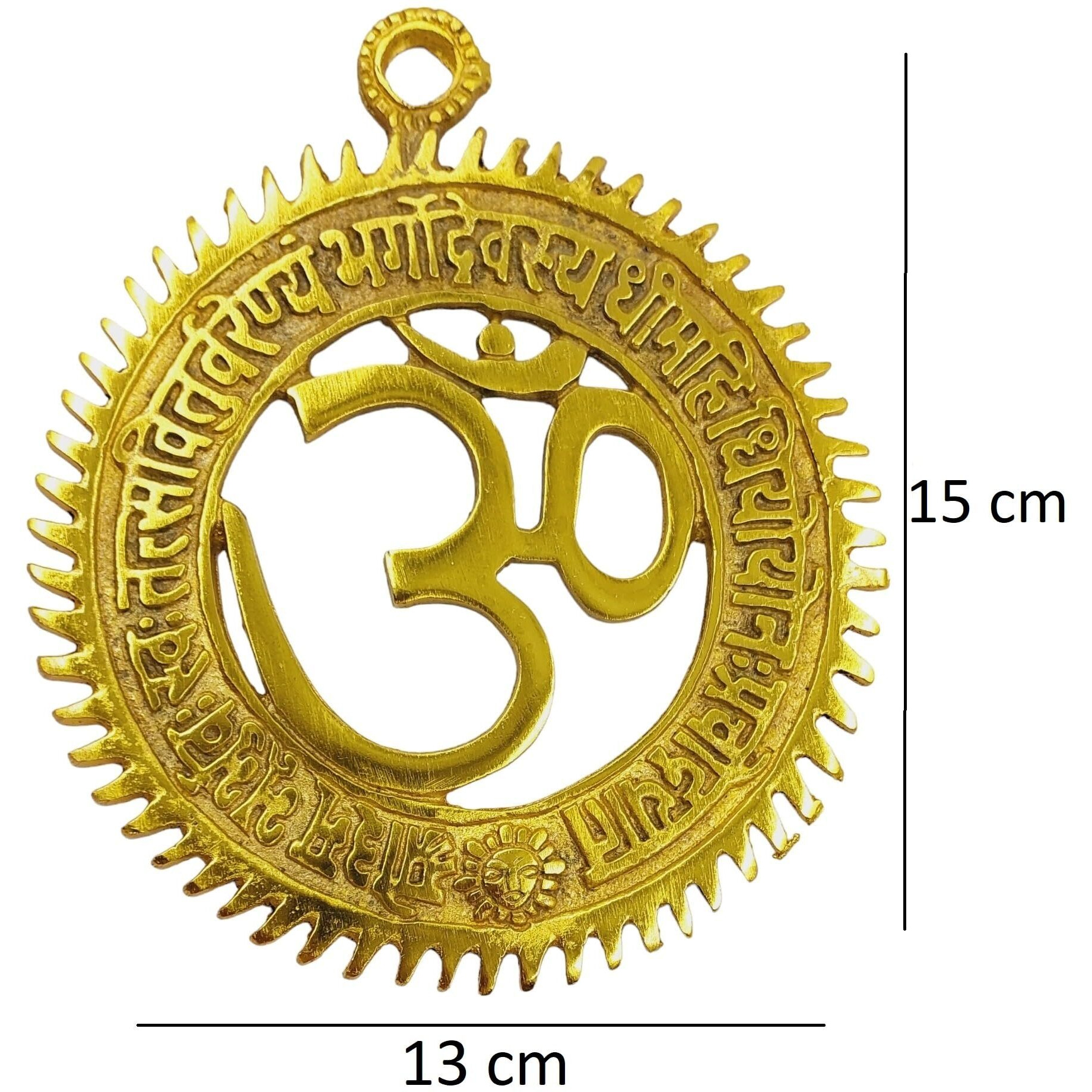 Art Flaunts Om Gayatri Mantra Wall Hanging Home Decor Items For Main Entrance Door Decoration Showpiece, Golden