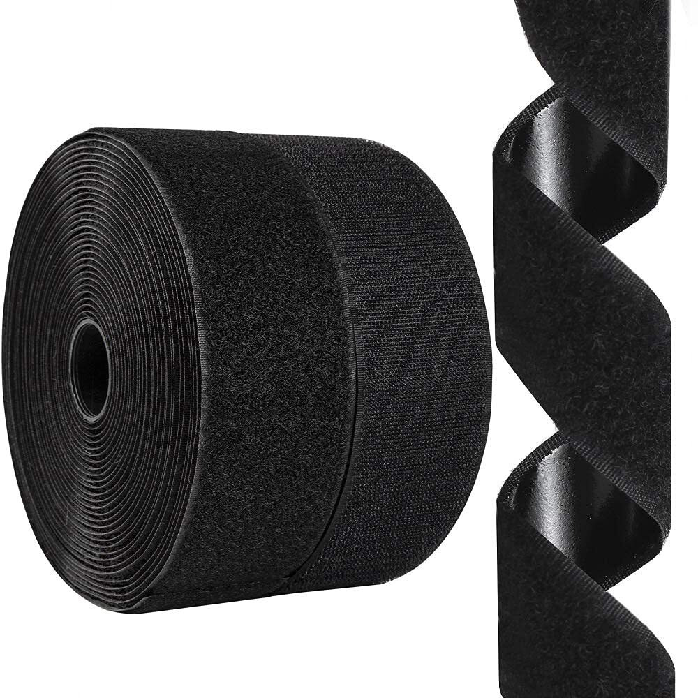 Home Buy Interlocking Tapes Hook & Loop Tapes - Tape Strip For Mosquito Net Window Clothes Sticking Tape Adhesive Strips Tape For Picture And Tools Hanging Pedal Board Fastening (5M, 25Mm, Black)