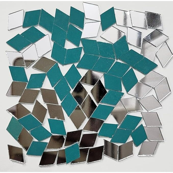 Aditya Creation Diamond Shape Mirror Kit For Art And Craft Work, Lippan, Decoration, Jewellery,Embroidery Work (Total- 1000 Pcs Of 1Cm)+ Glue Cone Free,