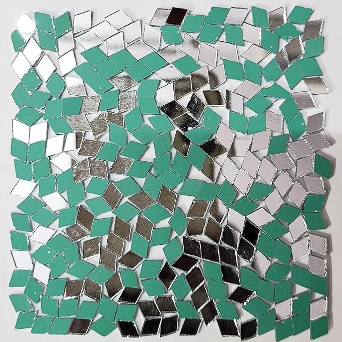 Aditya Creation Diamond Shape Mirror Kit For Art And Craft Work, Lippan, Decoration, Jewellery,Embroidery Work (Total- 1000 Pcs Of 1Cm)+ Glue Cone Free,