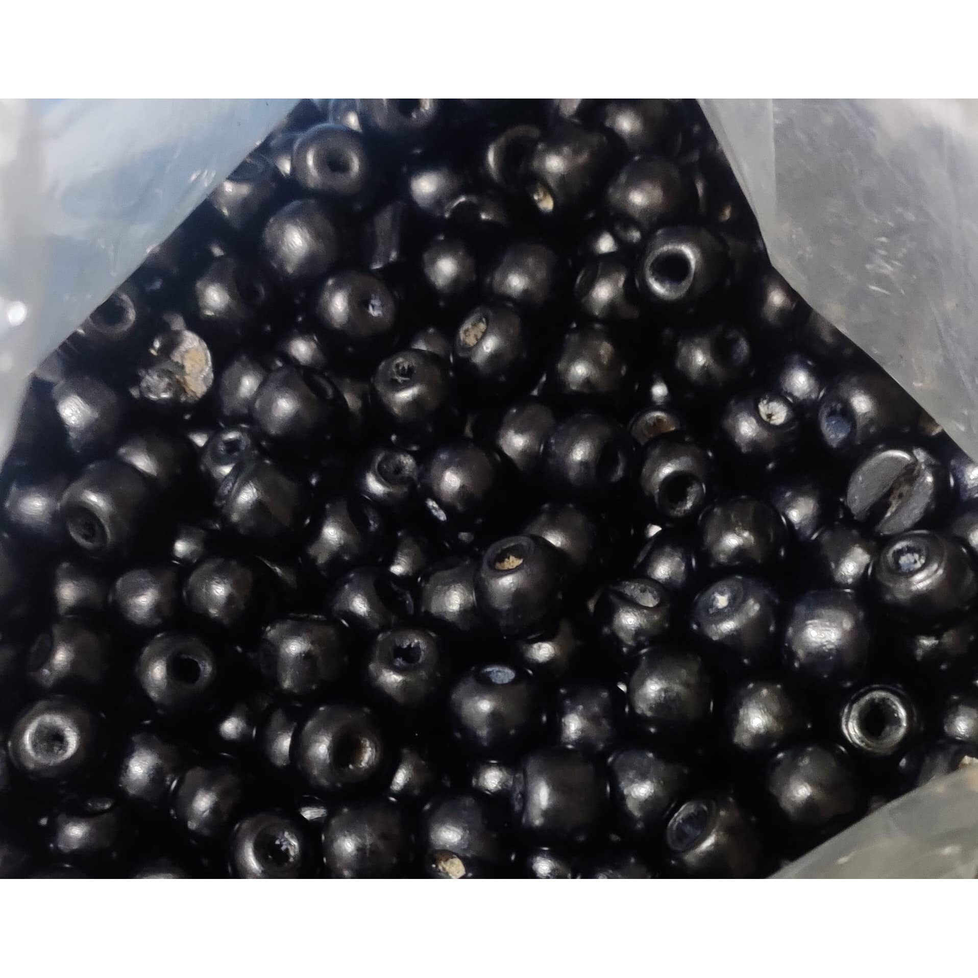 Omx Black Colour, Round Wooden Beads 10 Mm For Jewellery Making, Beading & Art Craft Work, (1000 Pc, 300 Gram)