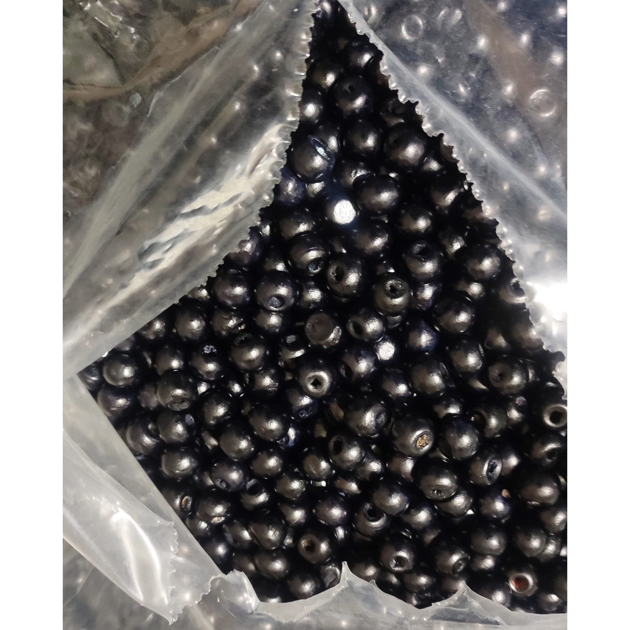 Omx Black Colour, Round Wooden Beads 10 Mm For Jewellery Making, Beading & Art Craft Work, (1000 Pc, 300 Gram)