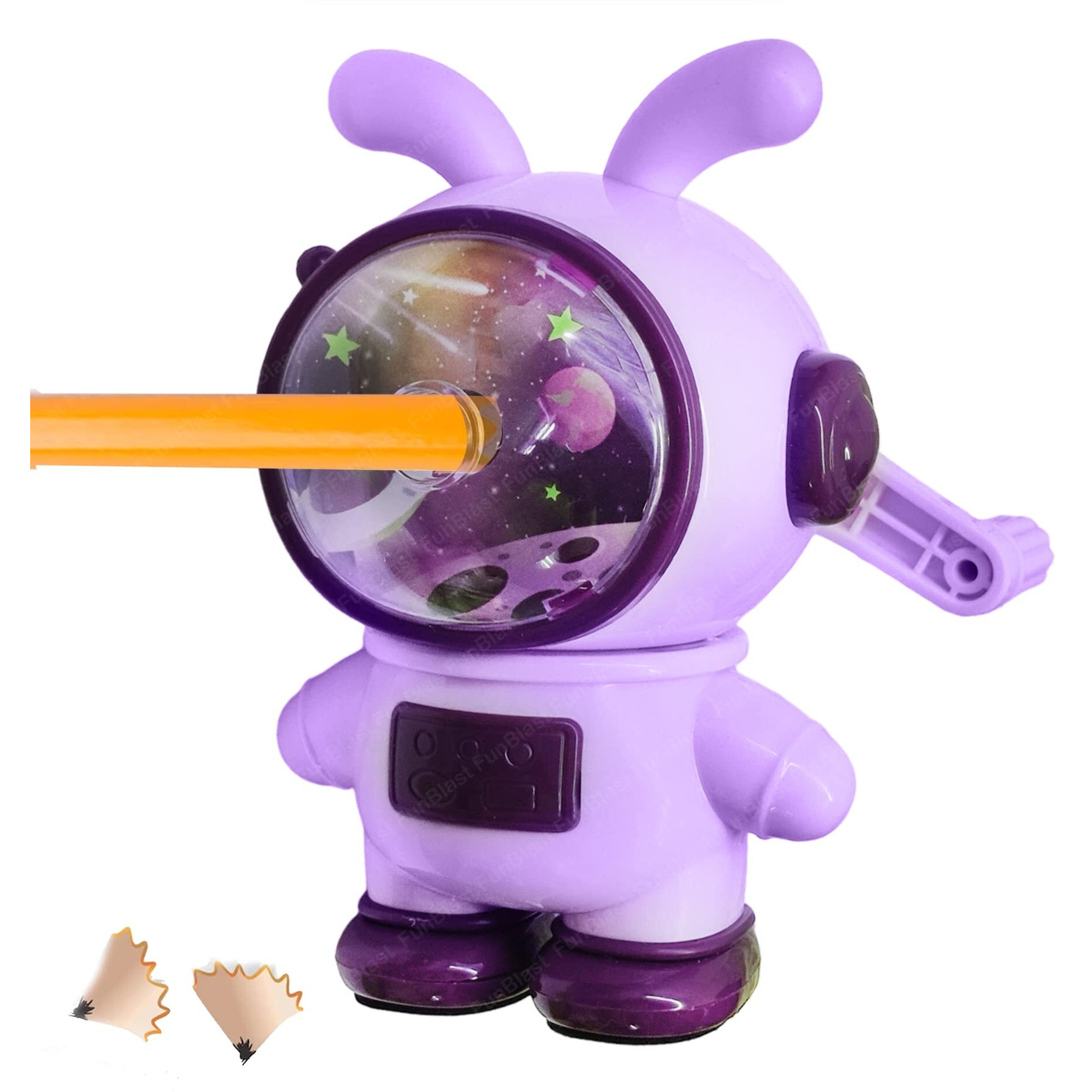 Funblast Sharpener For Kids  Space Rabbit Shaped Pencil Sharpener, Table Sharpener Machine, Manual Sharpener For School, Office, Stationery Gift For Kids (Random Color)