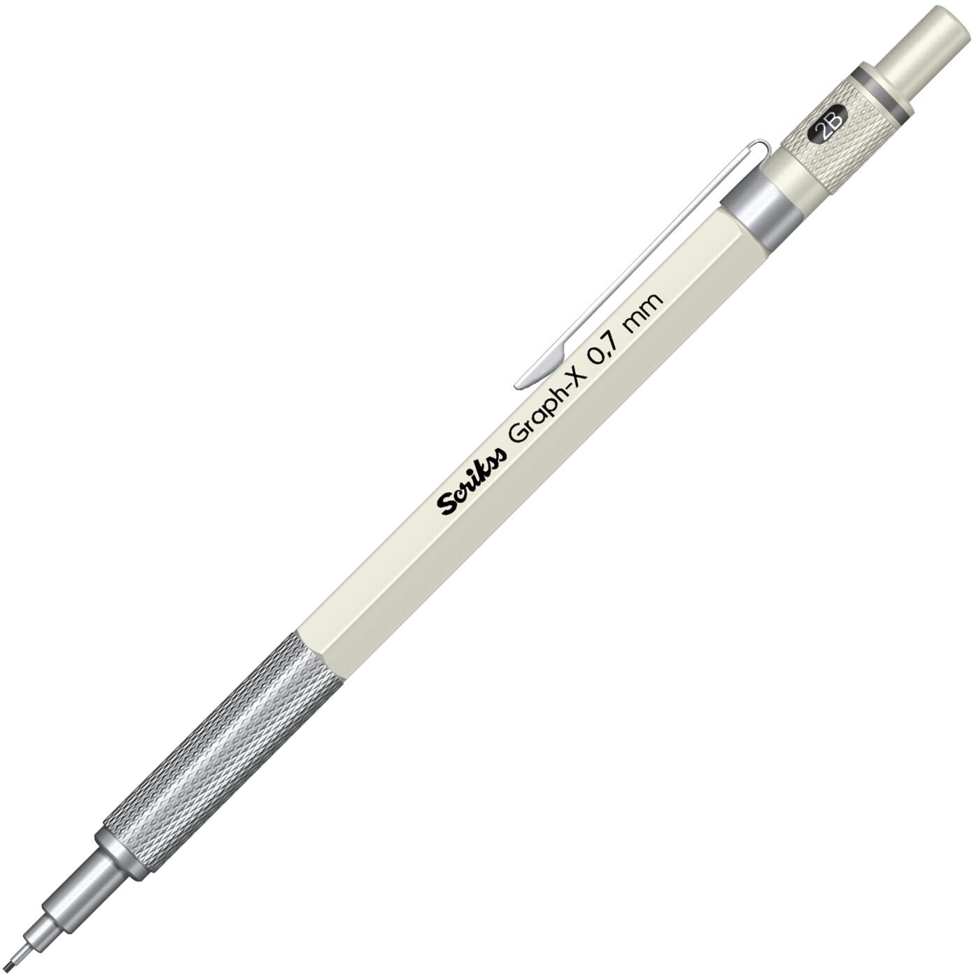 Scrikss 0.7Mm Mechanical Clutch Lead Pen Pencil Ivory Brass Body Push Mechanism Graph-X Series Eraser Included