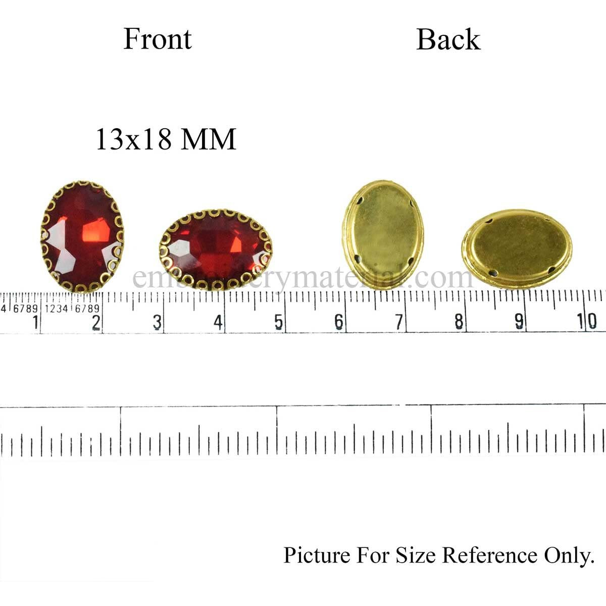 Embroiderymaterial Oval Shape Sew On Glass Crystal Stone, Glass Gem Stone For Embroidery, Clothes, Craft, Jewellery Making Etc, Flat Back Setting (Grey Color, 13 * 18 Mm, 10 Pieces)